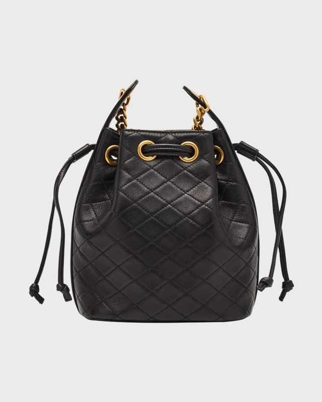 Cassandra Small YSL Bucket Bag in Quilted Leather